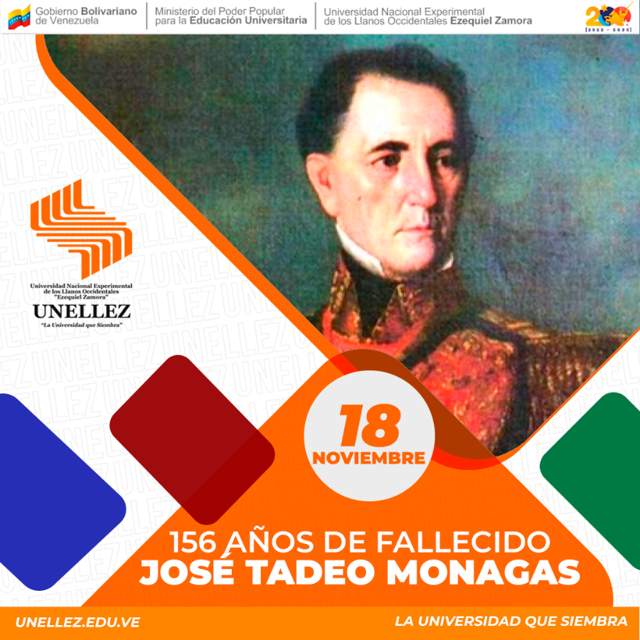 156 Años del fallecimiento  de José Tadeo Monagas