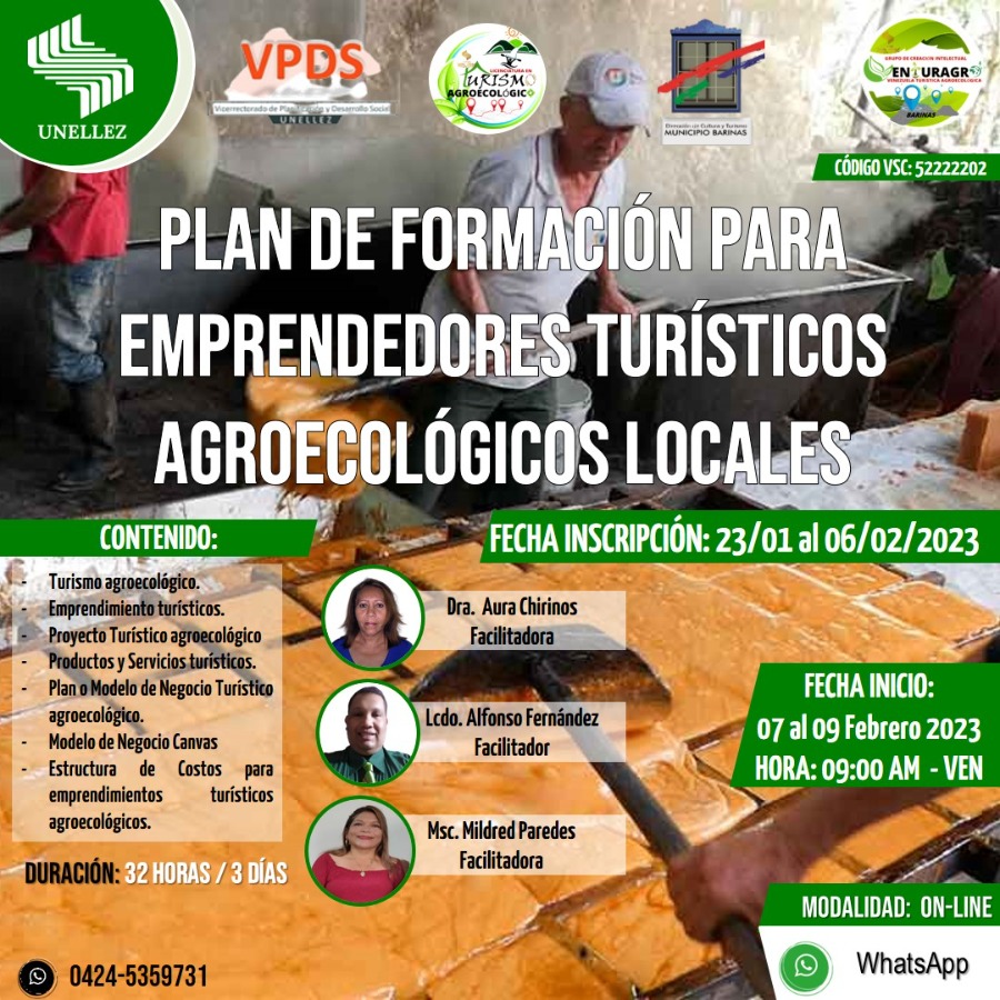  Plan de Formación para Emprendedores Turísticos Agroecológicos Locales