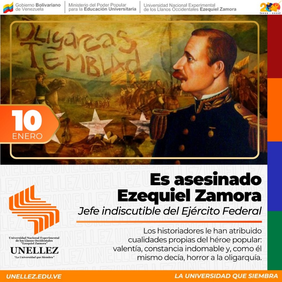 1860: Asesinato de Ezequiel Zamora, líder del Ejército Federal