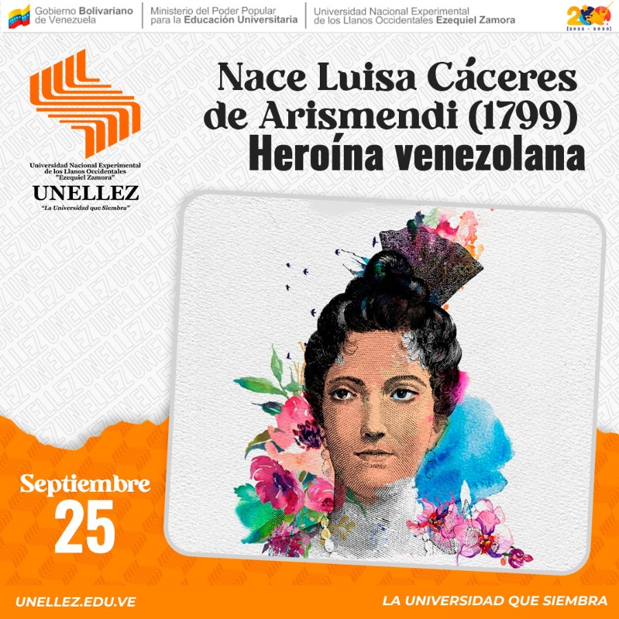 25 de septiembre: Nace Luisa Cáceres de Arismendi (1799)
