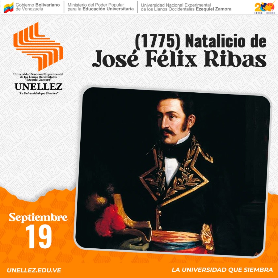 19 de septiembre: Natalicio de José Félix Ribas (1775)